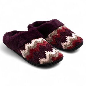 Dearfoams Women's Allison Chenille Fairisle Scuff Slipper